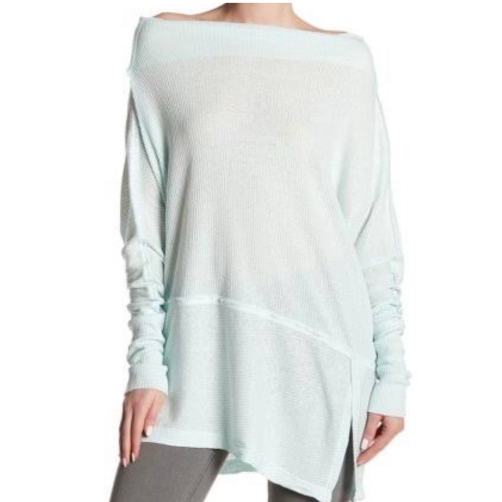 Free People Londontown Thermal Seafoam Green Long Sleeve Top